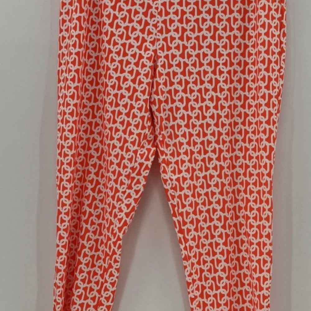 NWT Jude Connally "Lucia" crop pant orange/white geo print XL